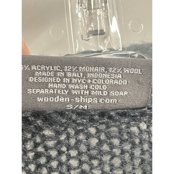 Wooden Ships Striped Open Cardigan Gray Wool Mohair Sz S / M - Picture 4 of 5